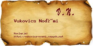 Vukovics Noémi névjegykártya